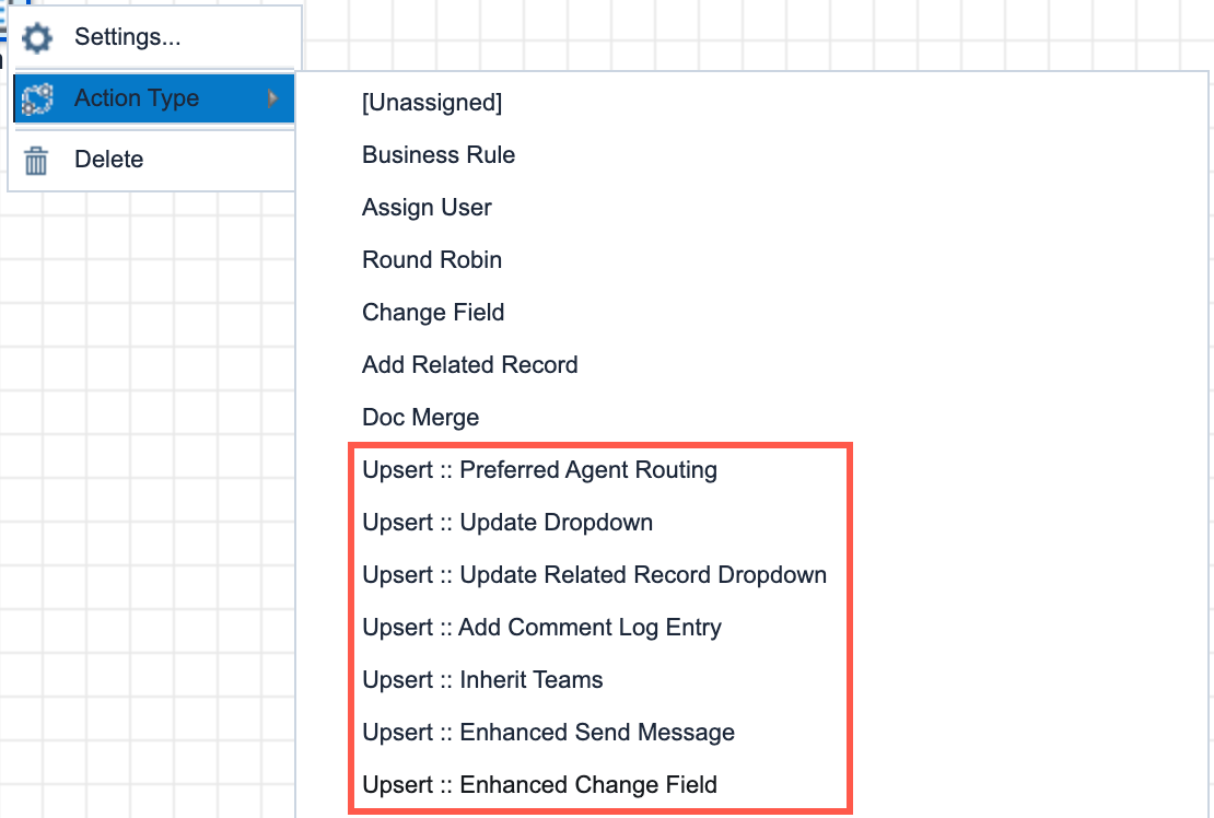 Upsert® BPM Essentials Custom Actions