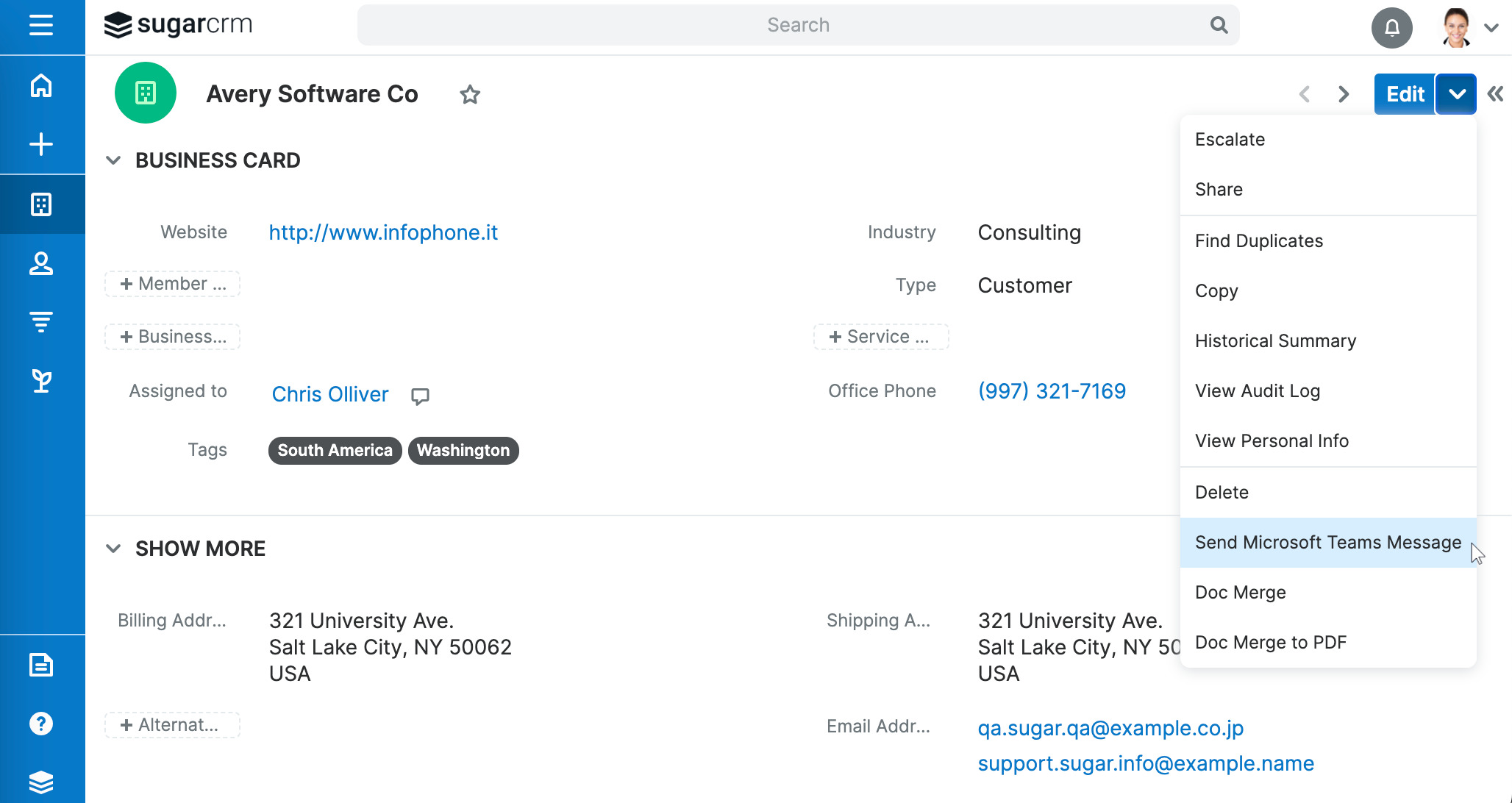 Upsert® Connector for Microsoft Teams Send Message to User Feature