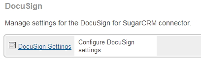 SugarCRM DocuSign settings