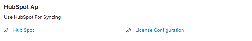 HubSpot Api section on the Admin page